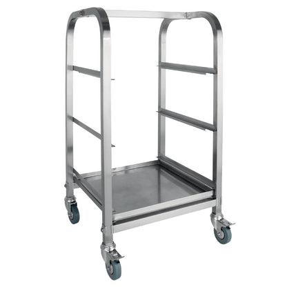 Vogue 3 Tier Glass Racking Trolley for 425mm Baskets • PAS-CL269