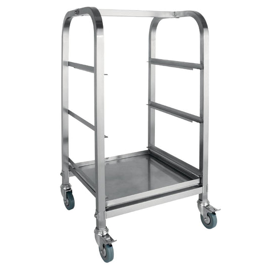 Vogue 3 Tier Glass Racking Trolley for 425mm Baskets • PAS-CL269