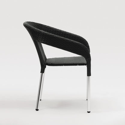 Bolero Wicker Wraparound Bistro Chairs Charcoal (4 Pack) • PAS-CG223