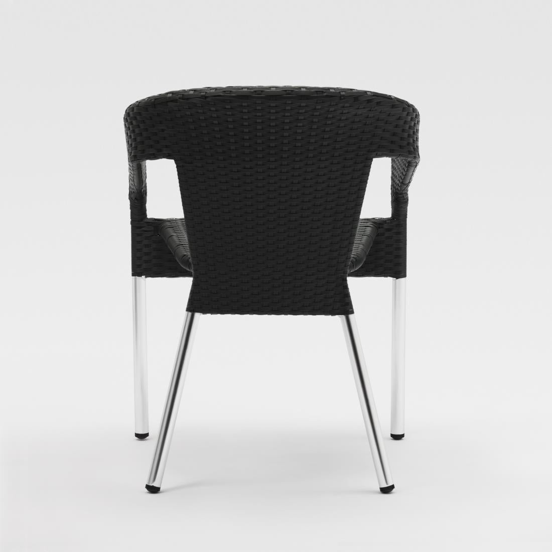 Bolero Wicker Wraparound Bistro Chairs Charcoal (4 Pack) • PAS-CG223