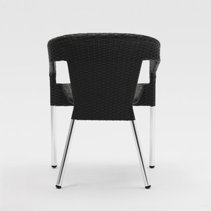 Bolero Wicker Wraparound Bistro Chairs Charcoal (4 Pack) • PAS-CG223