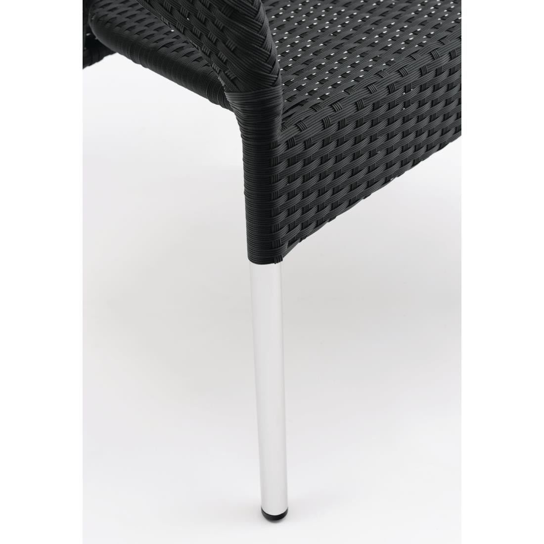 Bolero Wicker Wraparound Bistro Chairs Charcoal (4 Pack) • PAS-CG223