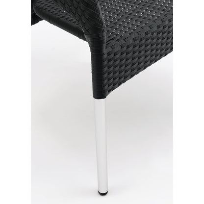 Bolero Wicker Wraparound Bistro Chairs Charcoal (4 Pack) • PAS-CG223