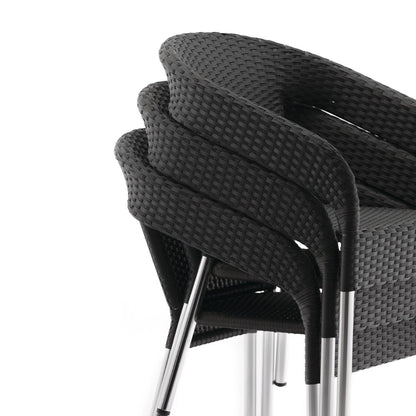 Bolero Wicker Wraparound Bistro Chairs Charcoal (4 Pack) • PAS-CG223