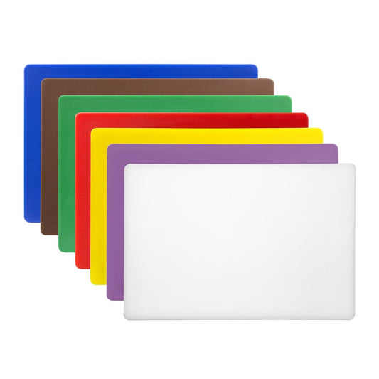 Hygiplas Low Density Chopping Boards 450x300x20mm (7 Pack) (450(L)x300(W)x20(H)mm | LDPE) • PAS-CH044