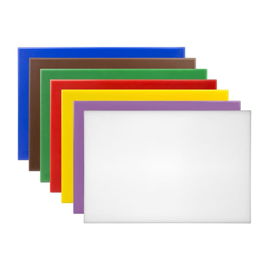 Hygiplas High Density Antibacterial Chopping Boards 450x300x10mm (7 Pack) (450(L)x300(W)x10(H)mm | LDPE) • PAS-CH045