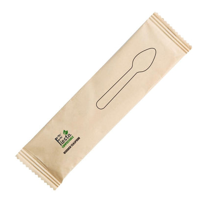 Fiesta Compostable Individually Wrapped Wooden Teaspoons (500 Pack) (Pack of 500) • PAS-CH085