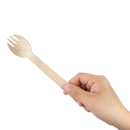 Fiesta Compostable Individually Wrapped Wooden Sporks (500 Pack) (Compostable. Pack quantity: 500) • PAS-CH086