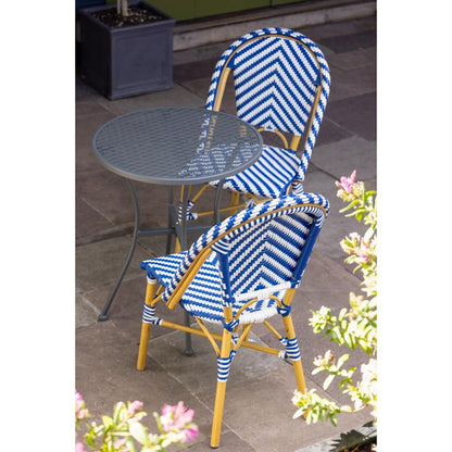 Bolero Parisian Style Rattan Side Chair Blue (2 Pack) (Pack of 2) • PAS-CH110