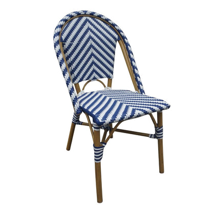 Bolero Parisian Style Rattan Side Chair Blue (2 Pack) (Pack of 2) • PAS-CH110