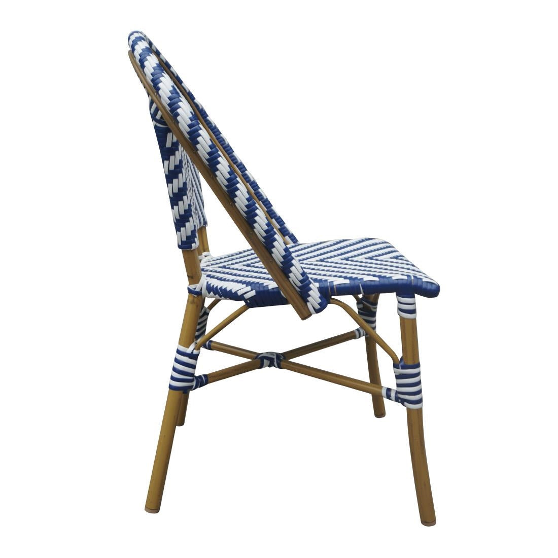 Bolero Parisian Style Rattan Side Chair Blue (2 Pack) (Pack of 2) • PAS-CH110
