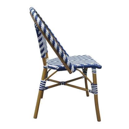 Bolero Parisian Style Rattan Side Chair Blue (2 Pack) (Pack of 2) • PAS-CH110