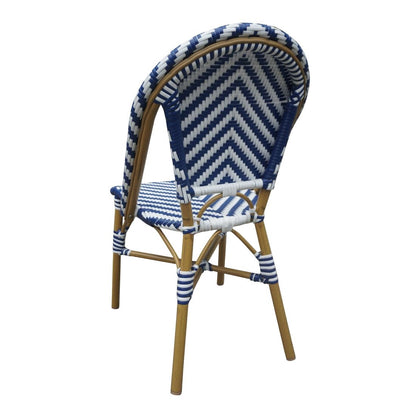 Bolero Parisian Style Rattan Side Chair Blue (2 Pack) (Pack of 2) • PAS-CH110