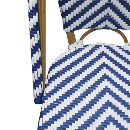 Bolero Parisian Style Rattan Side Chair Blue (2 Pack) (Pack of 2) • PAS-CH110