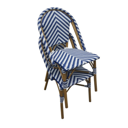 Bolero Parisian Style Rattan Side Chair Blue (2 Pack) (Pack of 2) • PAS-CH110