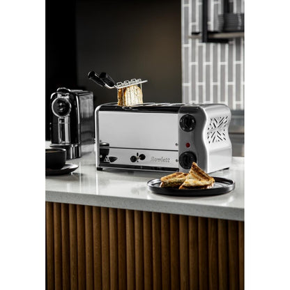 Rowlett Esprit 4 Slot Toaster Chrome w/2x Additional Elements & Sandwich Cage • PAS-CH181-A