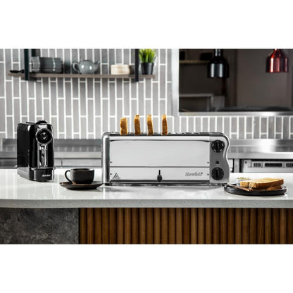 Rowlett Esprit 6 Slot Toaster Chrome w/2x Additional Elements & Sandwich Cage • PAS-CH185-A