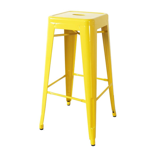 Bolero Bistro Metal High Bar Stool Yellow (Pack of 4) • PAS-CH999