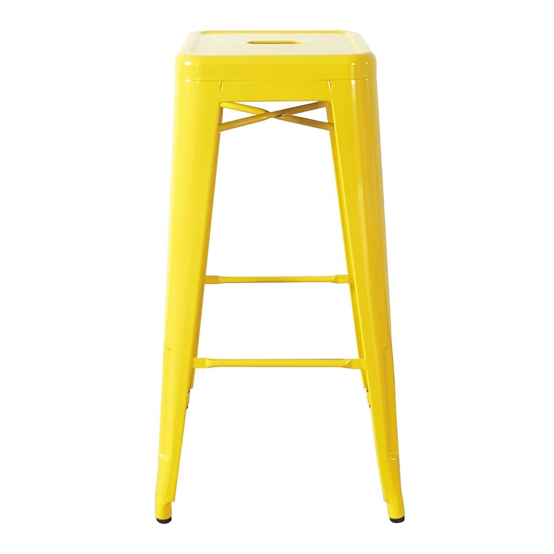 Bolero Bistro Metal High Bar Stool Yellow (4 Pack) • PAS-CH999