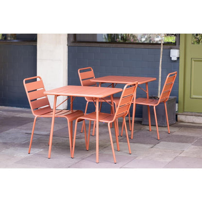 Bolero Terracotta Slatted Steel Side Chairs (4 Pack) (Seat Height: 450mm | Pack Quantity: 4) • PAS-CK063