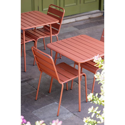 Bolero Terracotta Slatted Steel Side Chairs (4 Pack) (Seat Height: 450mm | Pack Quantity: 4) • PAS-CK063