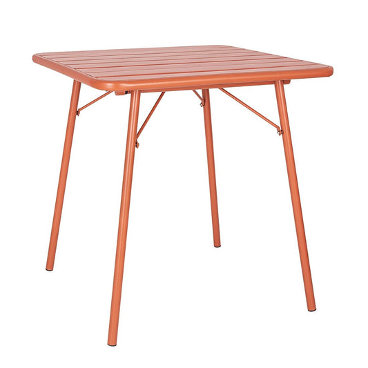 Bolero Terracotta Square Slatted Steel Table - 700mm • PAS-CK064