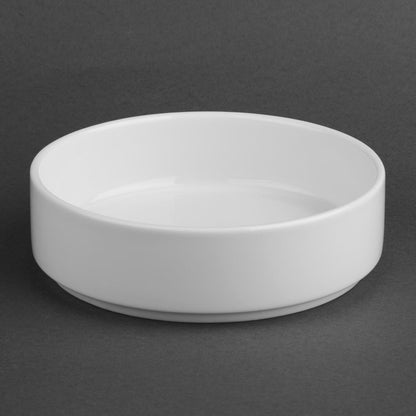 Olympia Whiteware Flat Walled Bowl - 152mm (6 Pack) (Pack of 6) • PAS-CK070
