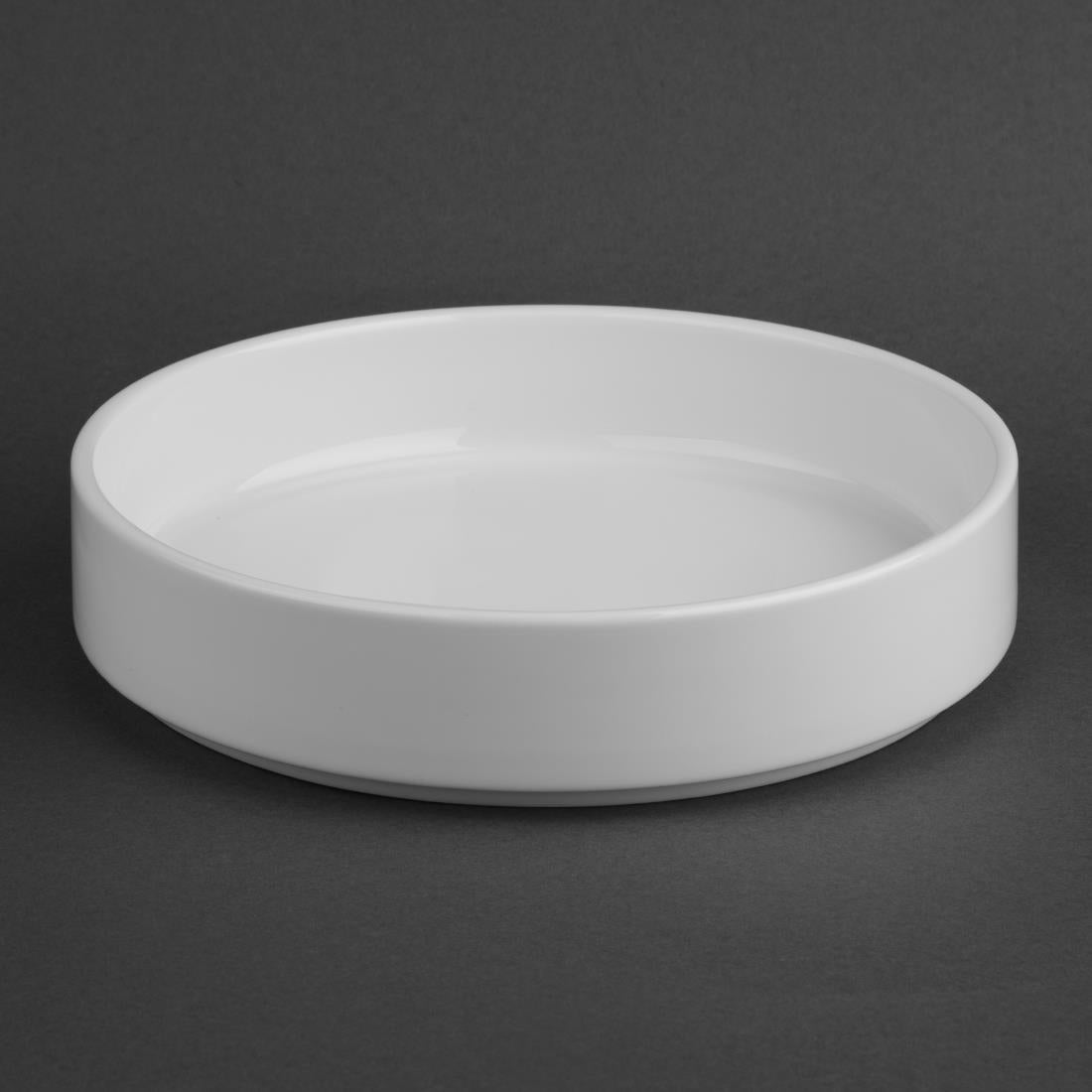 Olympia Whiteware Flat Walled Bowl - 215mm (4 Pack) (Pack of 4) • PAS-CK071