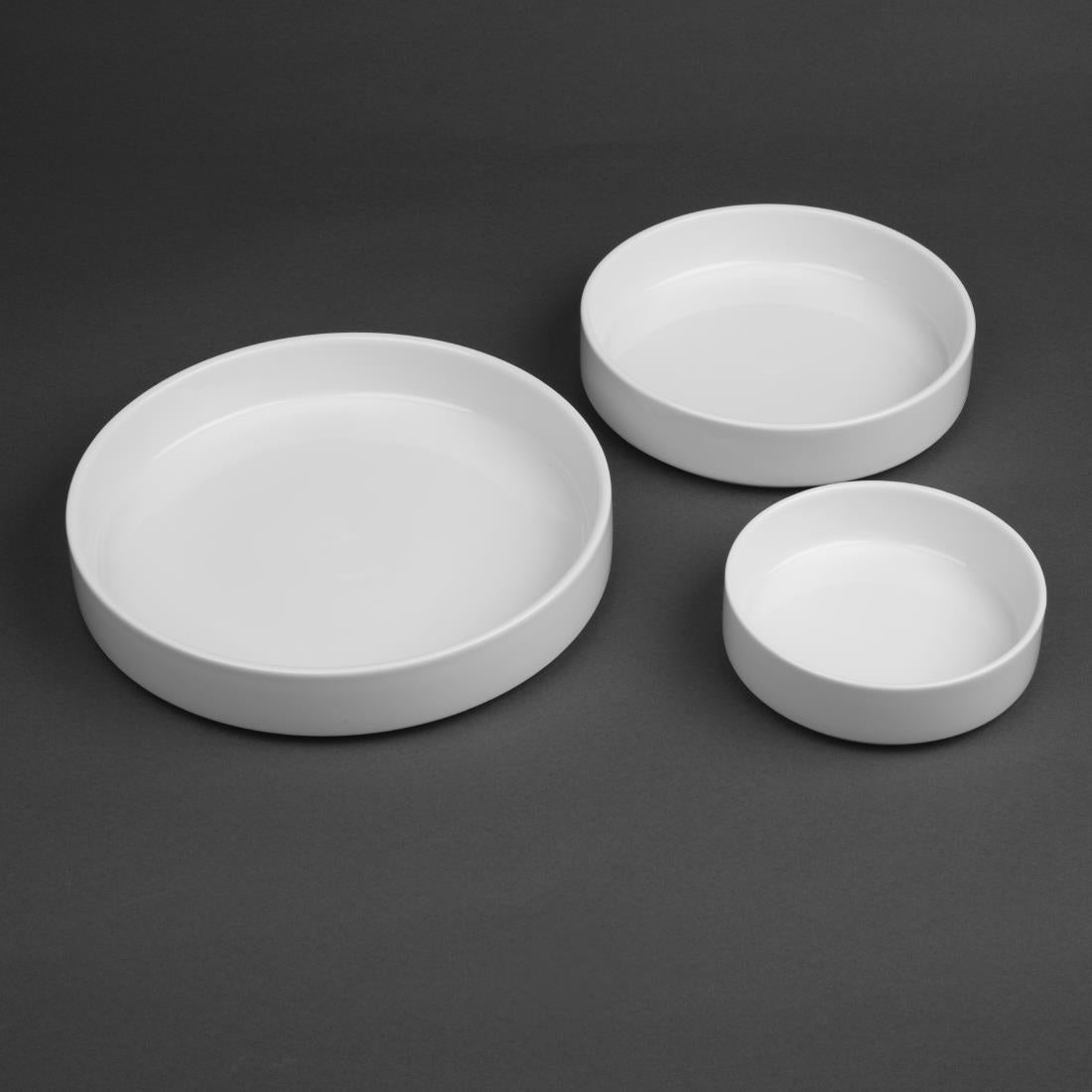 Olympia Whiteware Flat Walled Bowl - 215mm (4 Pack) (Pack of 4) • PAS-CK071