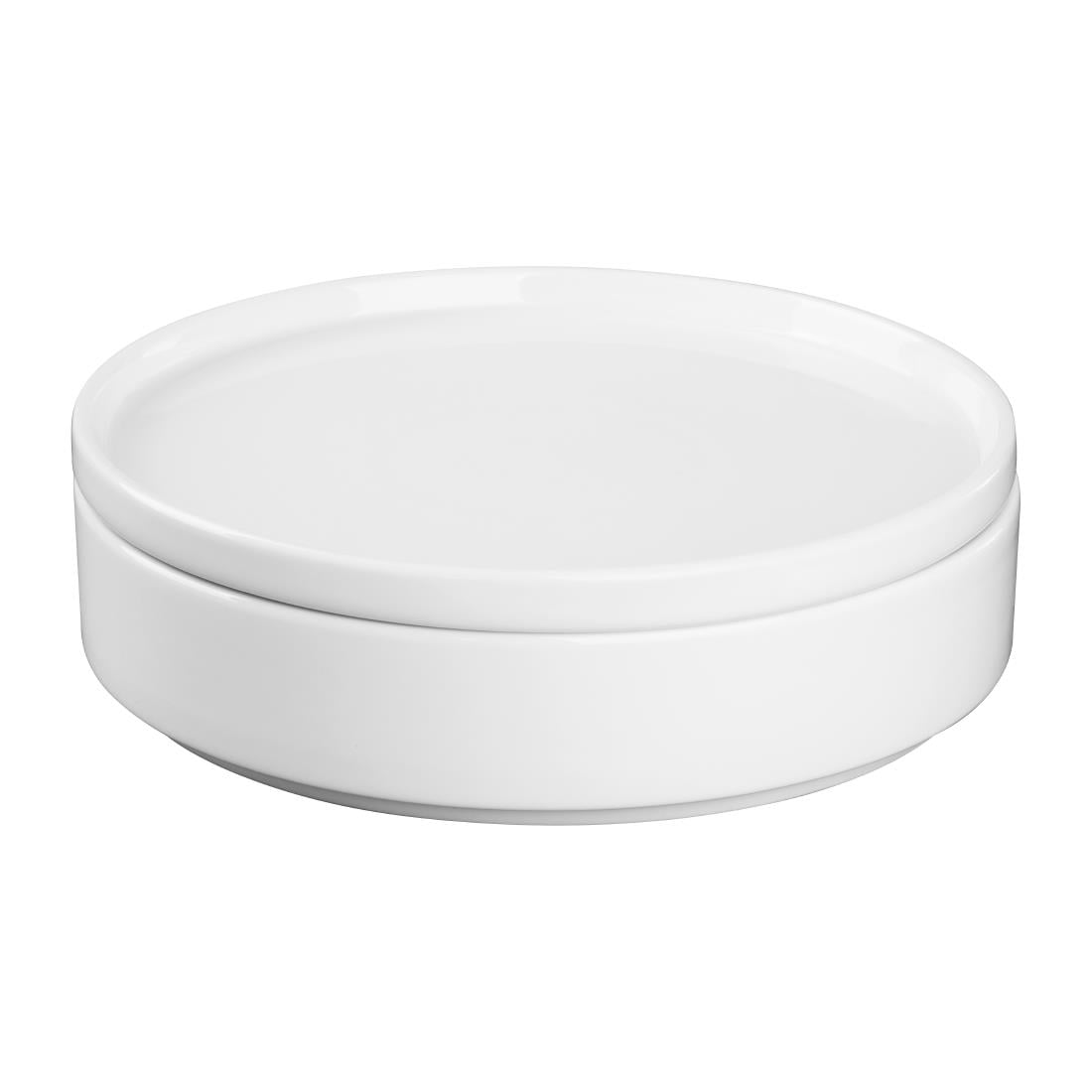 Olympia Whiteware Flat Round Plate - 215mm 8" (6 Pack) • PAS-FW813