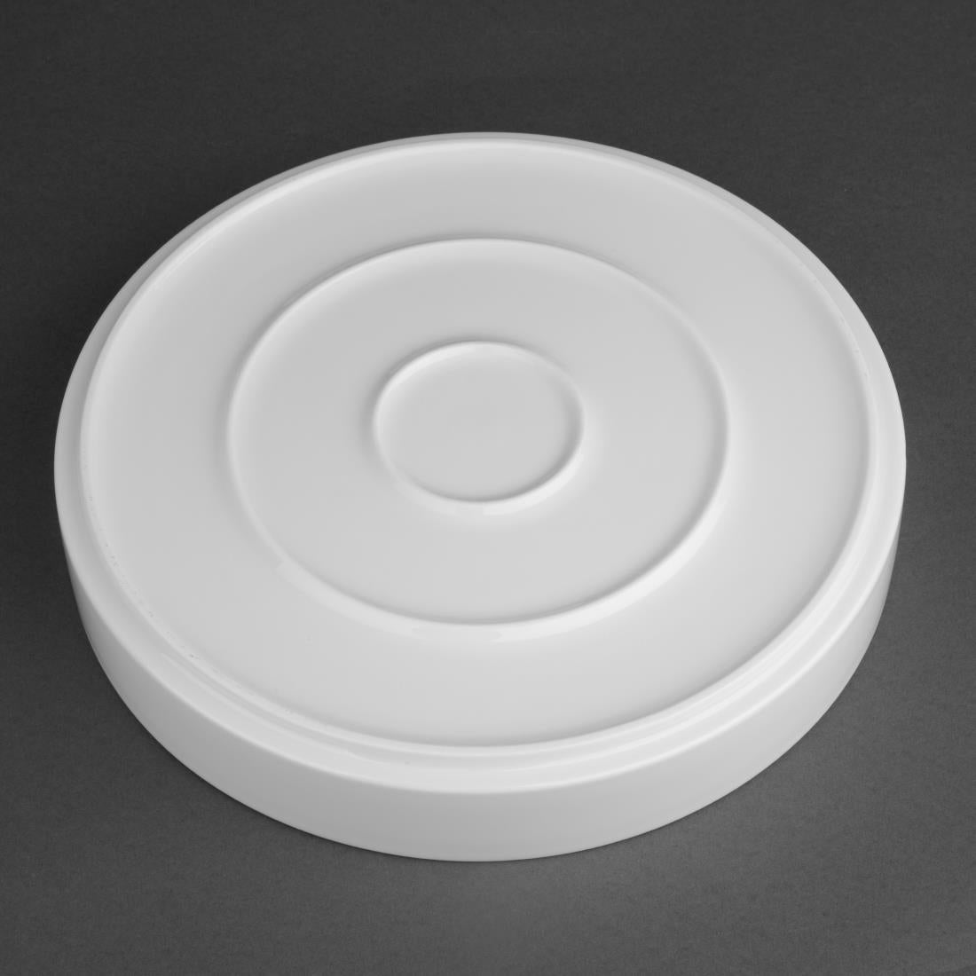 Olympia Whiteware Flat Walled Bowl - 270mm (4 Pack) • PAS-CK072