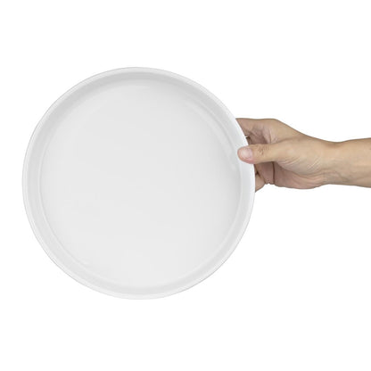 Olympia Whiteware Flat Walled Bowl - 270mm (4 Pack) • PAS-CK072
