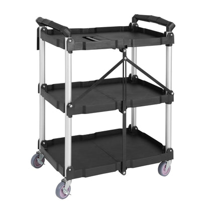 Vogue 3 Tier PP Folding Trolley Black Small • PAS-CK113