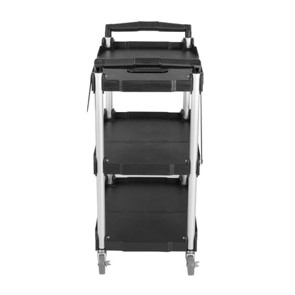 Vogue 3 Tier PP Folding Trolley Black Small • PAS-CK113