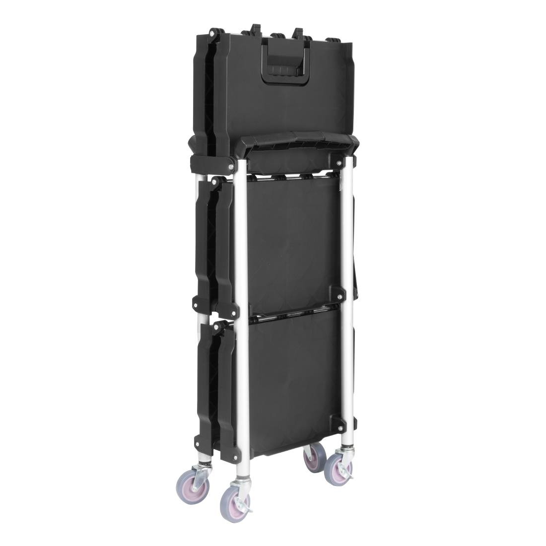 Vogue 3 Tier PP Folding Trolley Black Small • PAS-CK113