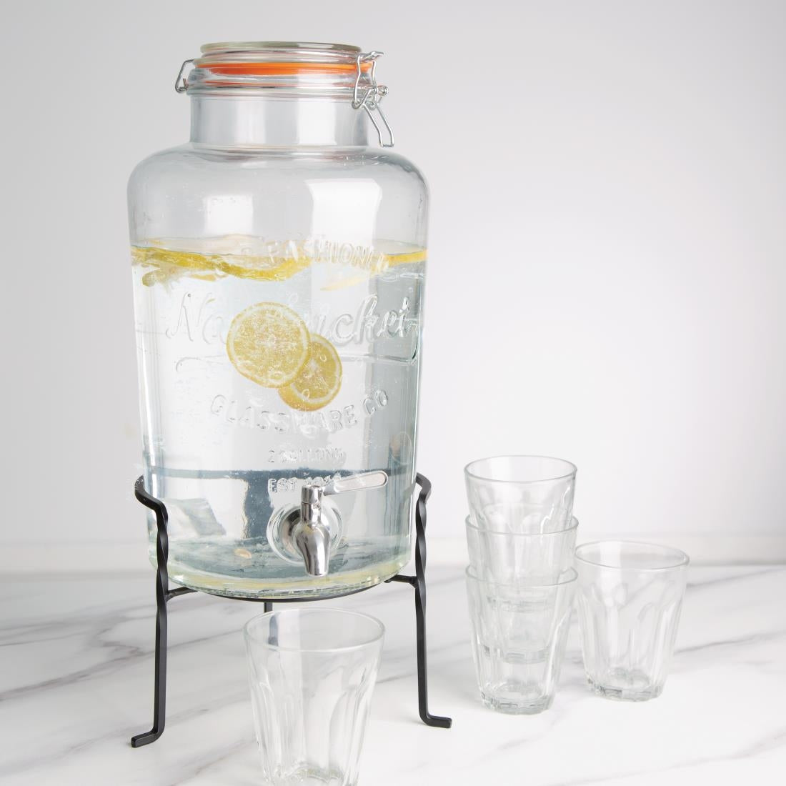 Olympia Nantucket Style Drink Dispenser with Wire Stand 8.5Ltr • PAS-CK939