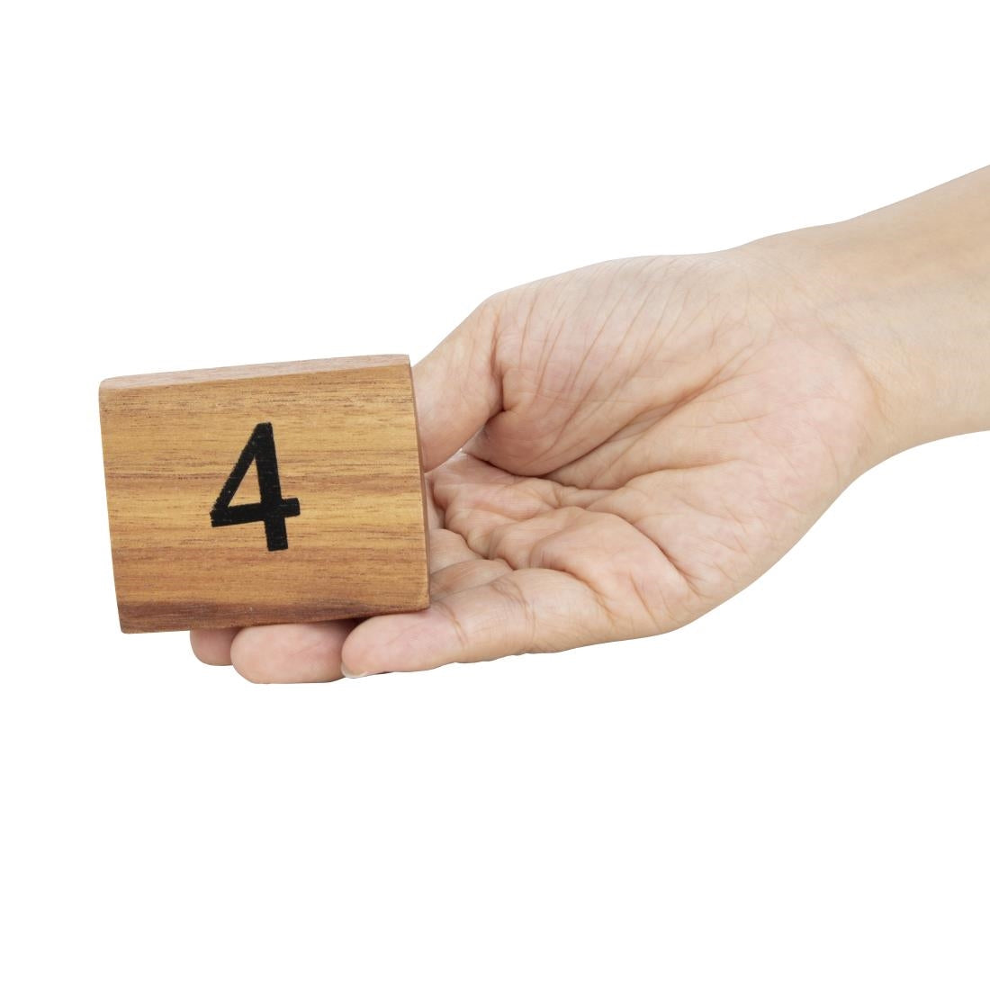 Olympia Acacia Table Number Signs Numbers 1-10 (Size: 55(H) x 35(W) x 35(D)mm / 2.1x1.3x1.3" | Pack Quantity: 10) • PAS-CL392