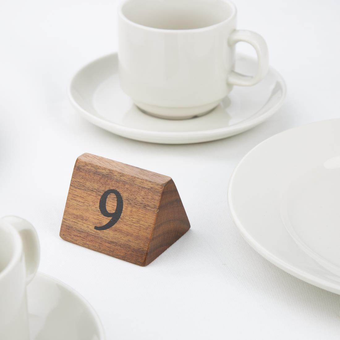 Olympia Acacia Table Number Signs Numbers 1-10 (Size: 55(H) x 35(W) x 35(D)mm / 2.1x1.3x1.3" | Pack Quantity: 10) • PAS-CL392