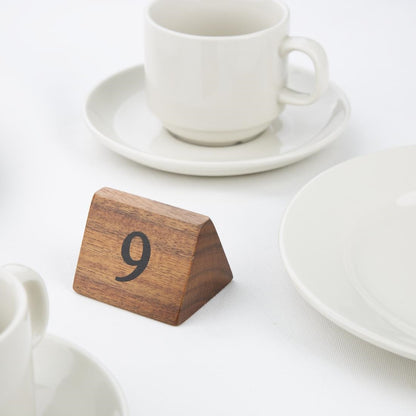 Olympia Acacia Table Number Signs Numbers 1-10 (Size: 55(H) x 35(W) x 35(D)mm / 2.1x1.3x1.3" | Pack Quantity: 10) • PAS-CL392