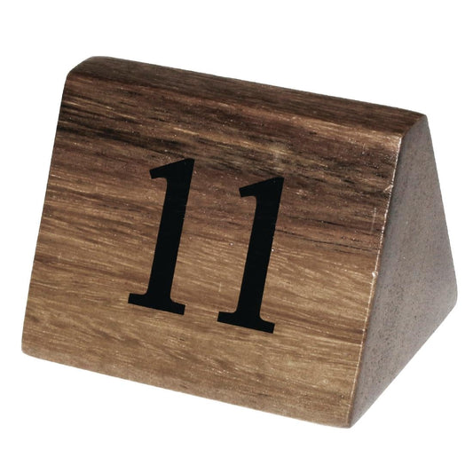 Olympia Acacia Table Number Signs Numbers 11-20 (Size: 55(H) x 35(W) x 35(D)mm. Pack Quantity: 10) • PAS-CL393