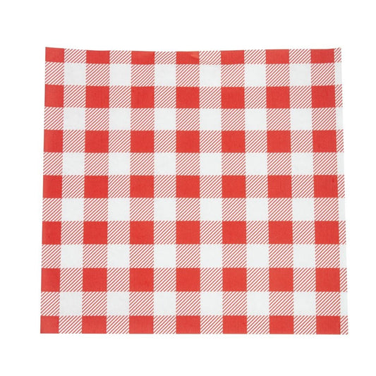 Red Gingham Greaseproof Paper 250mm (Pack of 200) • PAS-CL657