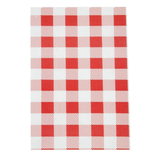 Red Gingham Greaseproof Paper 310mm (Pack of 200) • PAS-CL658