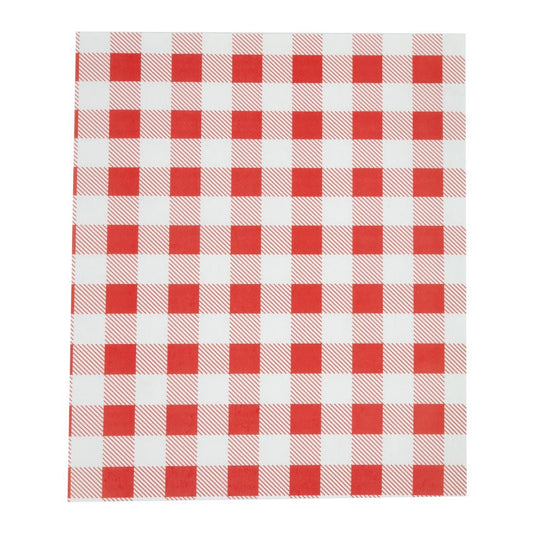 Red Gingham Greaseproof Paper 380mm (Pack of 200) • PAS-CL659