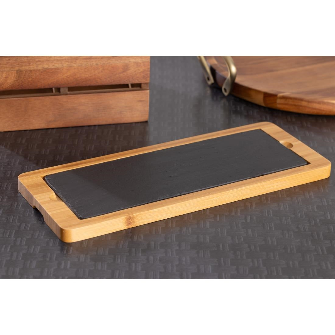Olympia Smooth Edged Slate Platter 280x100mm (Fits base GM258 |280x100mm / 11x3.9") • PAS-CM062