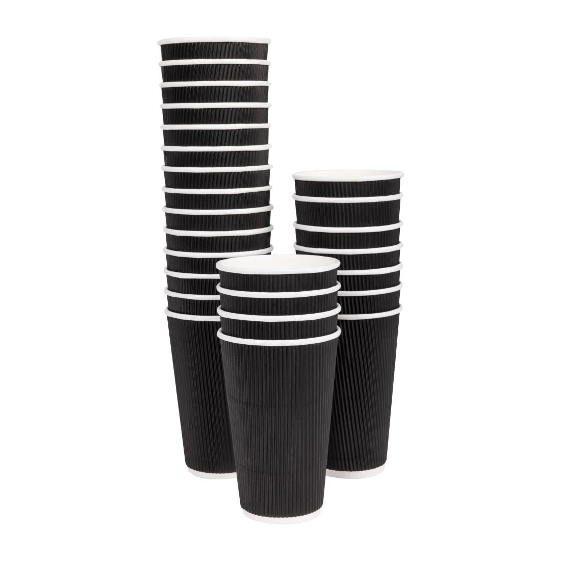 Fiesta Takeaway Coffee Cups Ripple Wall Black 450ml / 16oz • PAS-P_CM542