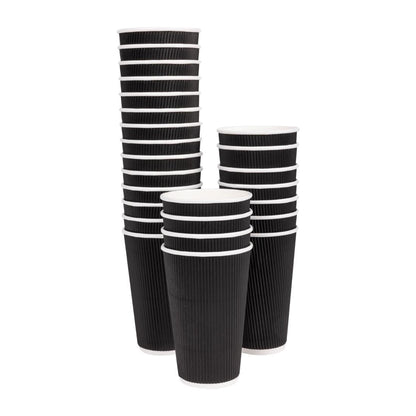 Fiesta Takeaway Coffee Cups Ripple Wall Black 450ml / 16oz • PAS-P_CM542
