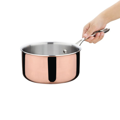 Vogue Copper Tri-Wall Saucepan 180mm • PAS-CM675