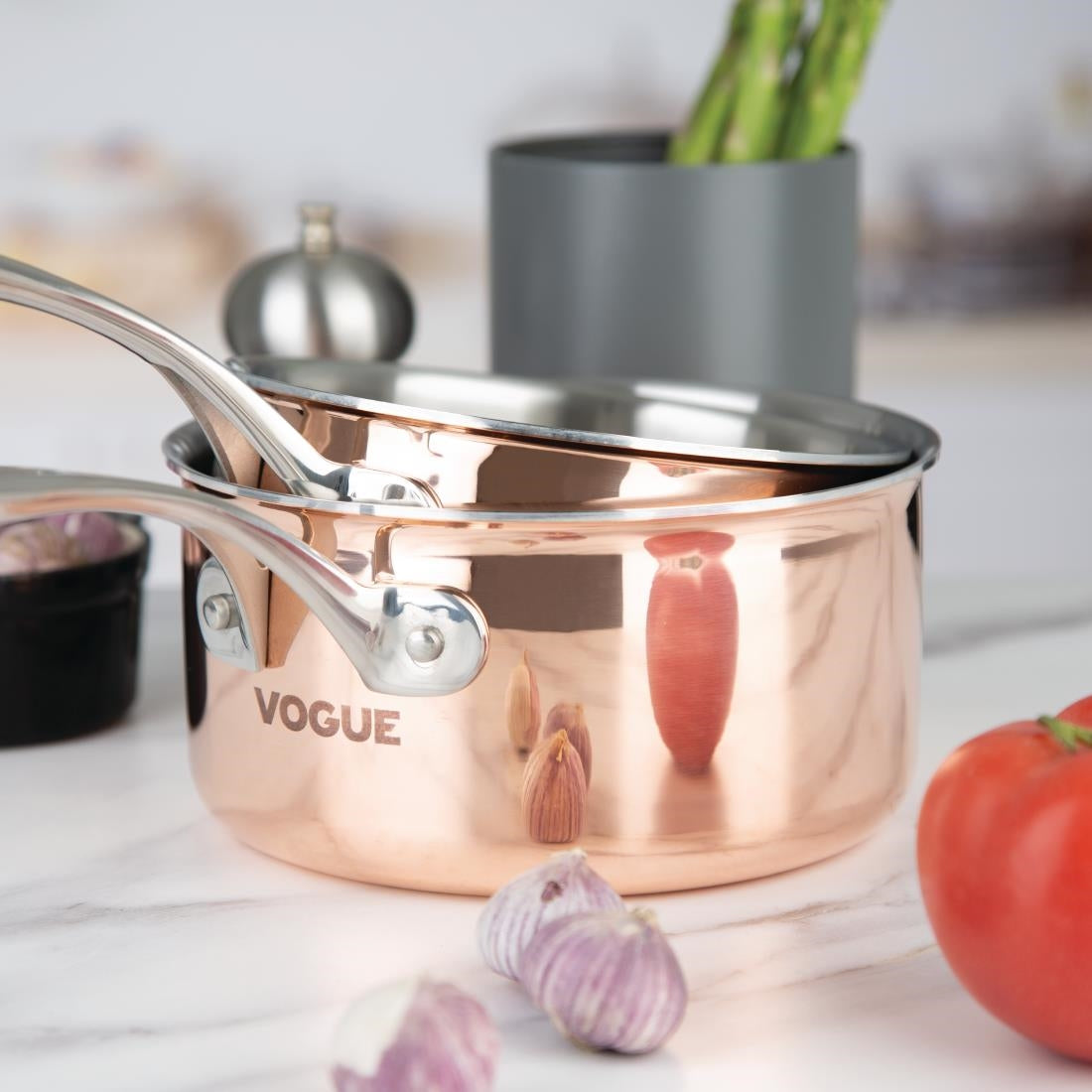 Vogue Copper Tri-Wall Saucepan 180mm • PAS-CM675