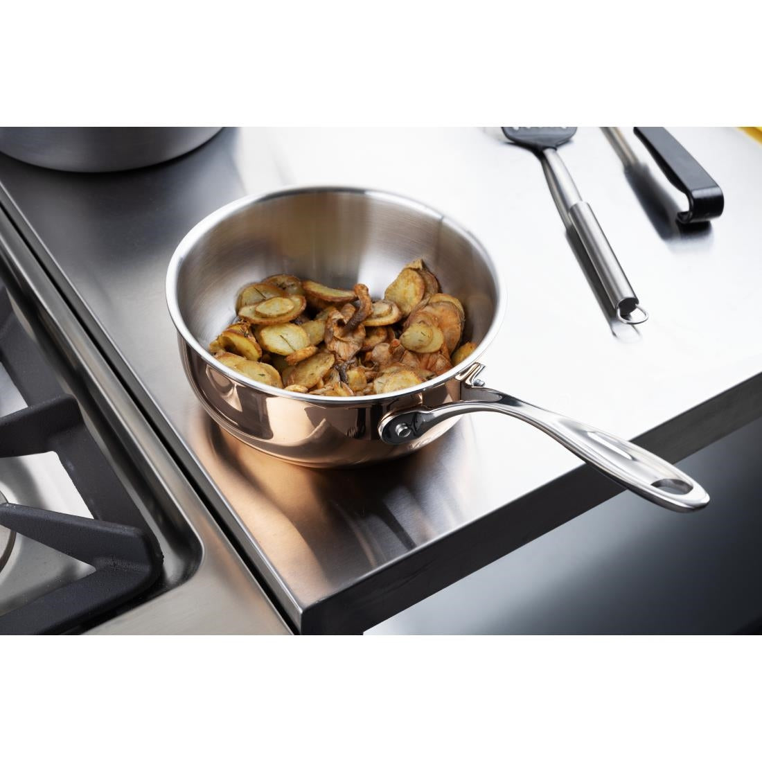 Vogue Copper Tri-Wall Flared Sauté Pan 200mm • PAS-CM677