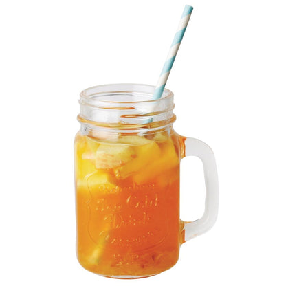 Olympia Glass Handled Mason Jars - 470ml (Pack 12) • PAS-CM698